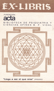Ex libris de la Biblioteca «Guillermo Vidal» de la Fundación ACTA
